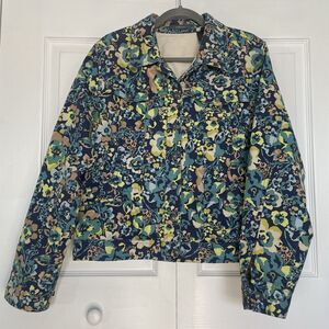 Liz Claiborne Floral Denim Jacket Women’s Size XL